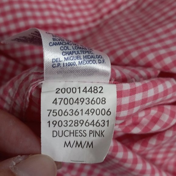 Chaps Shirt Men's Medium Button Up Pink Plaid Short Sleeve Dadcore Camp Outdoor - Picture 8 of 12